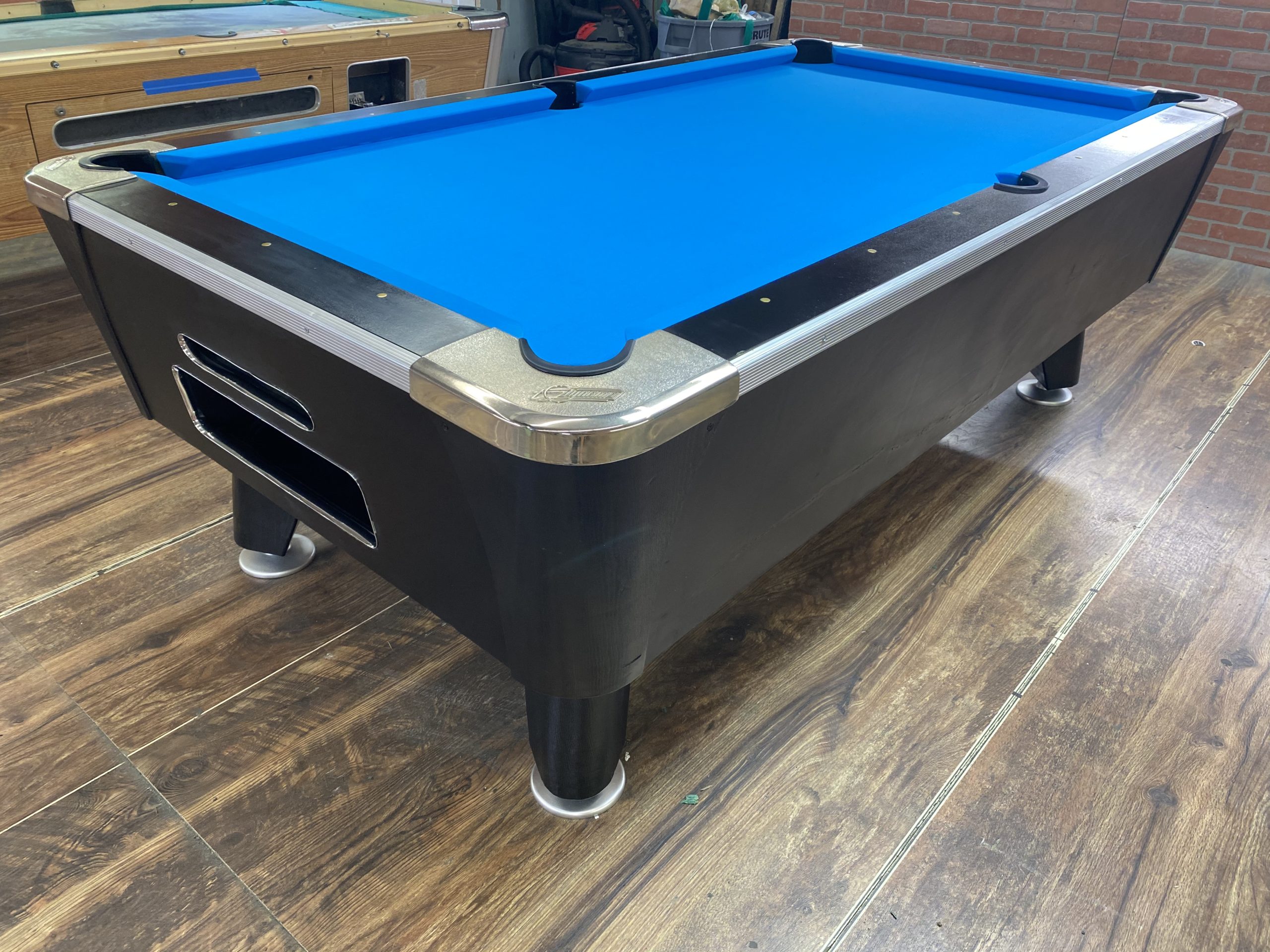7′ Dynamo Black (Chrome Accents) Used Coin Operated Pool Table Used