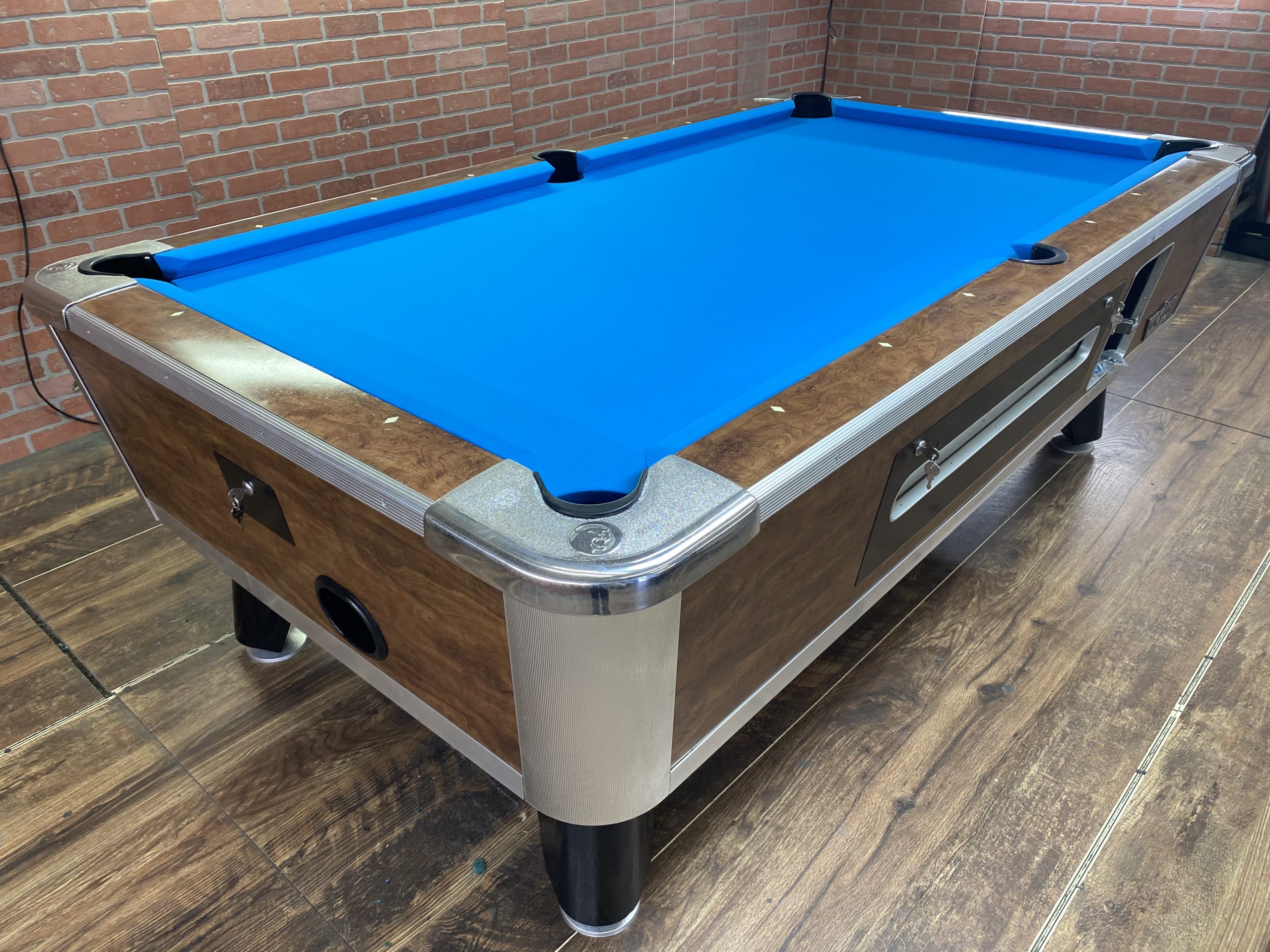 7′ Valley Light Brown Used Coin Operated Pool Table Used Coin