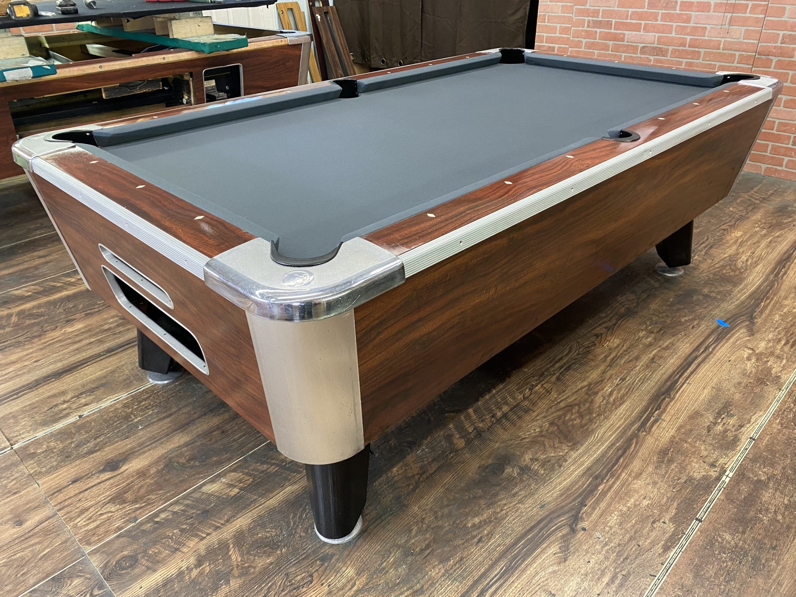 7′ Valley Rosewood Used Coin Operated Pool Table Used Coin Operated
