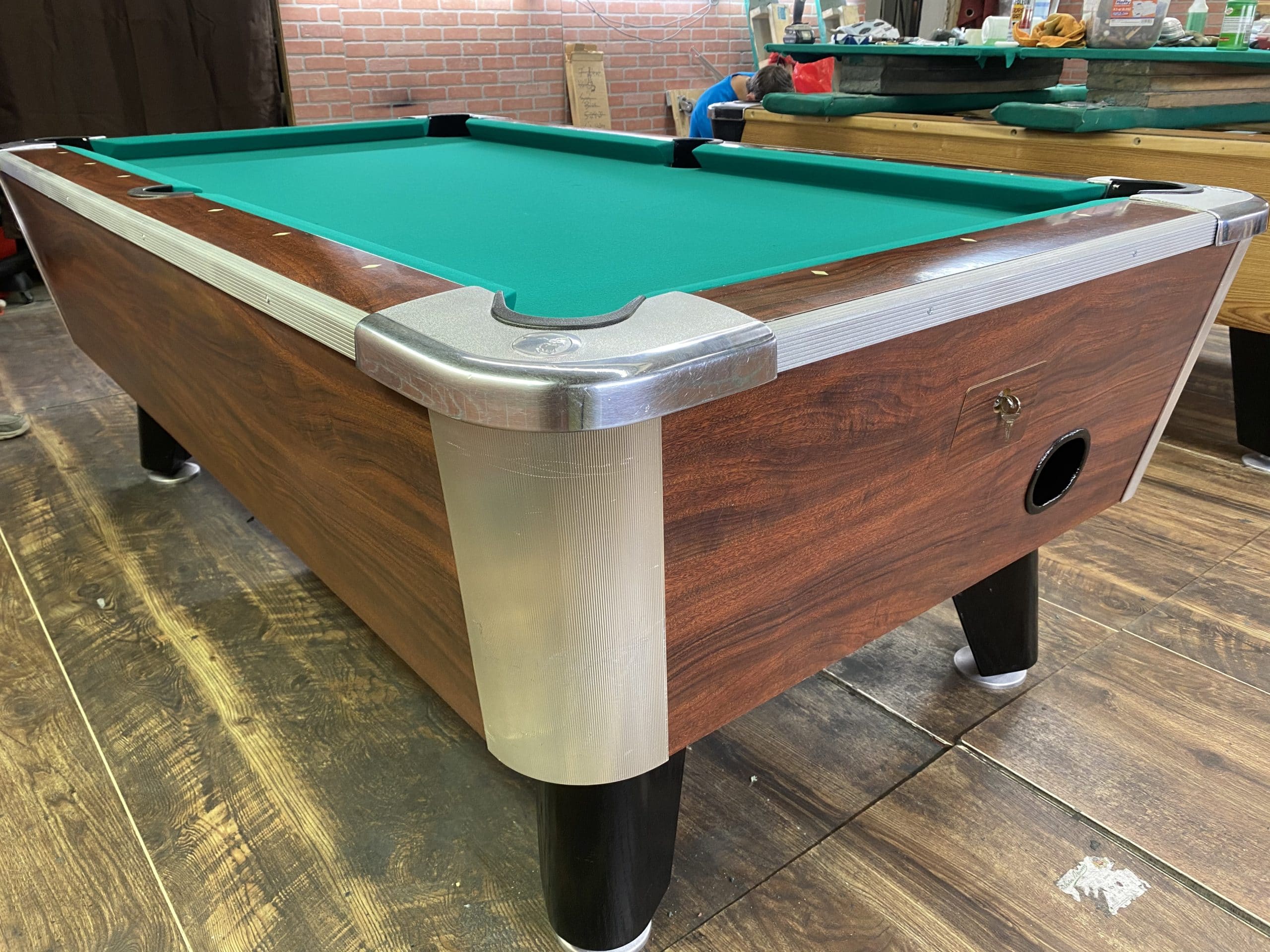 6 1/2 Valley Rosewood Used Coin Operated Pool Table Used Coin