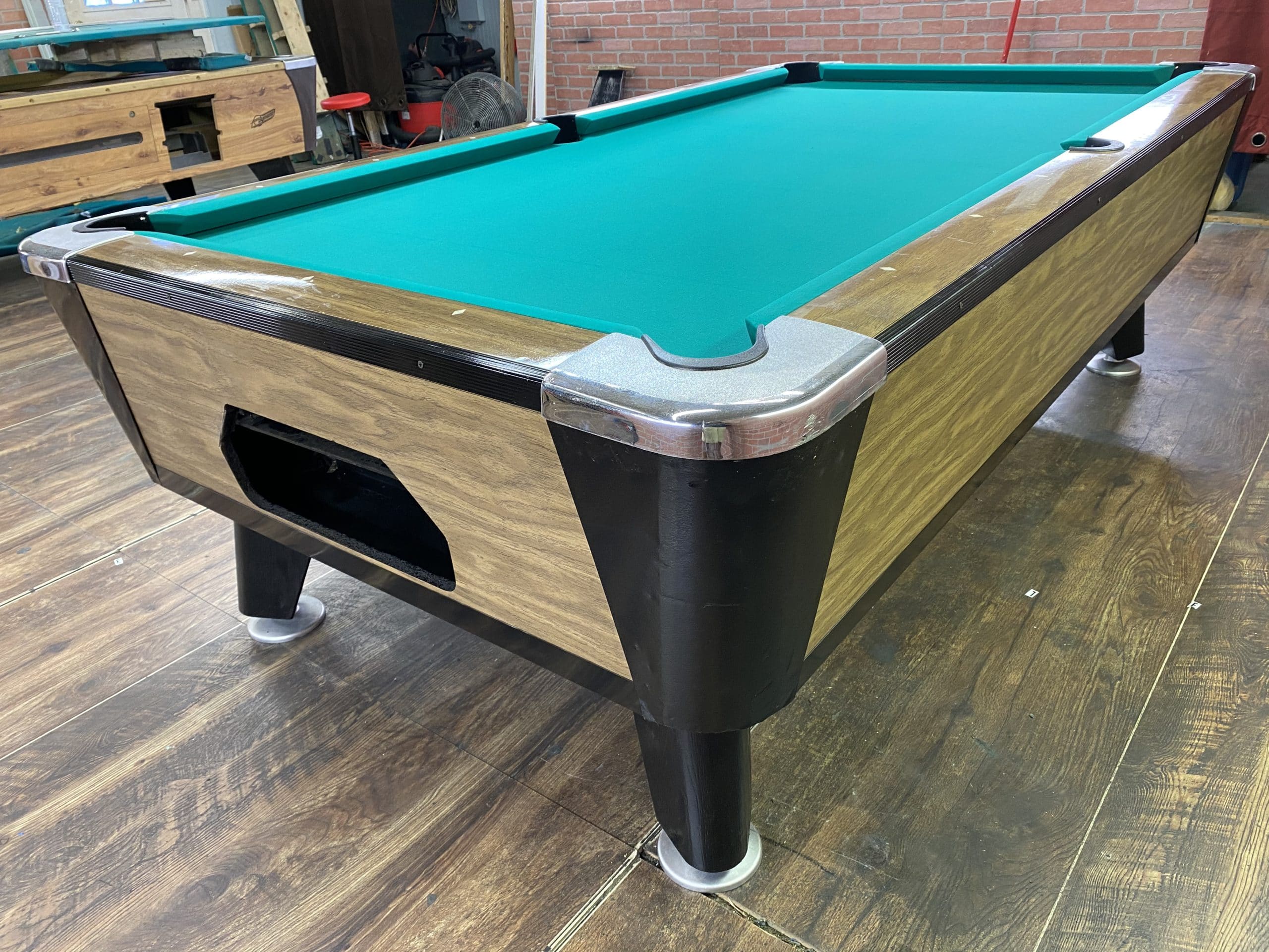 8′ Valley Extreme Light Walnut Used Coin Operated Pool Table Used