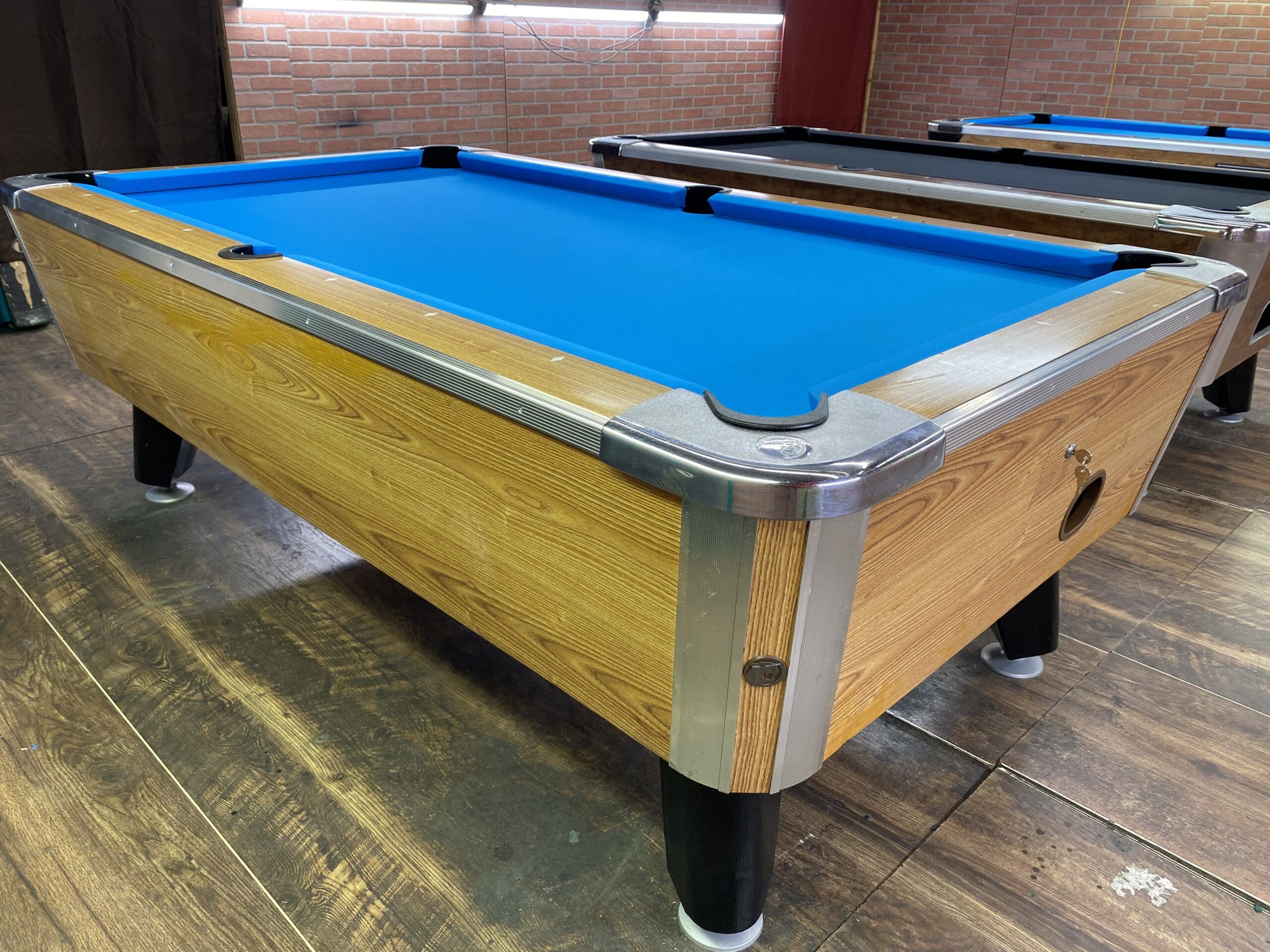 Browse products tornado foosball tables. 7′ Valley Light Oak Used Coin Operated Pool Table | Used ...