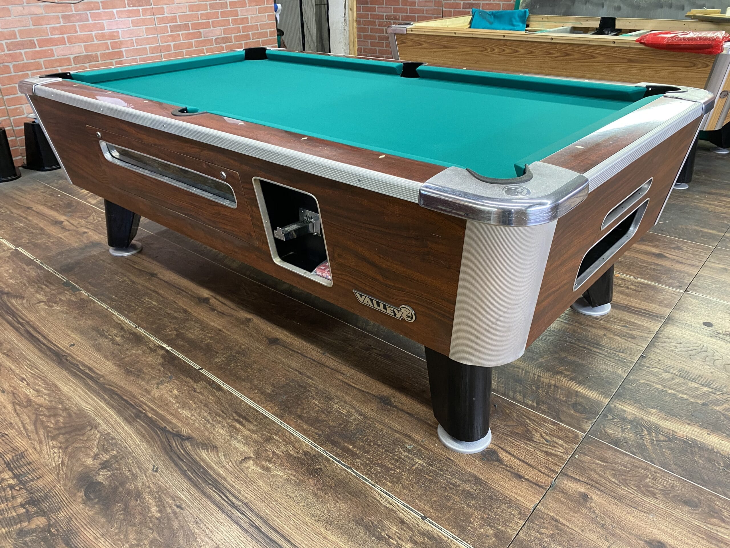 7′ Valley Rosewood Used Coin Operated Pool Table Used Coin Operated