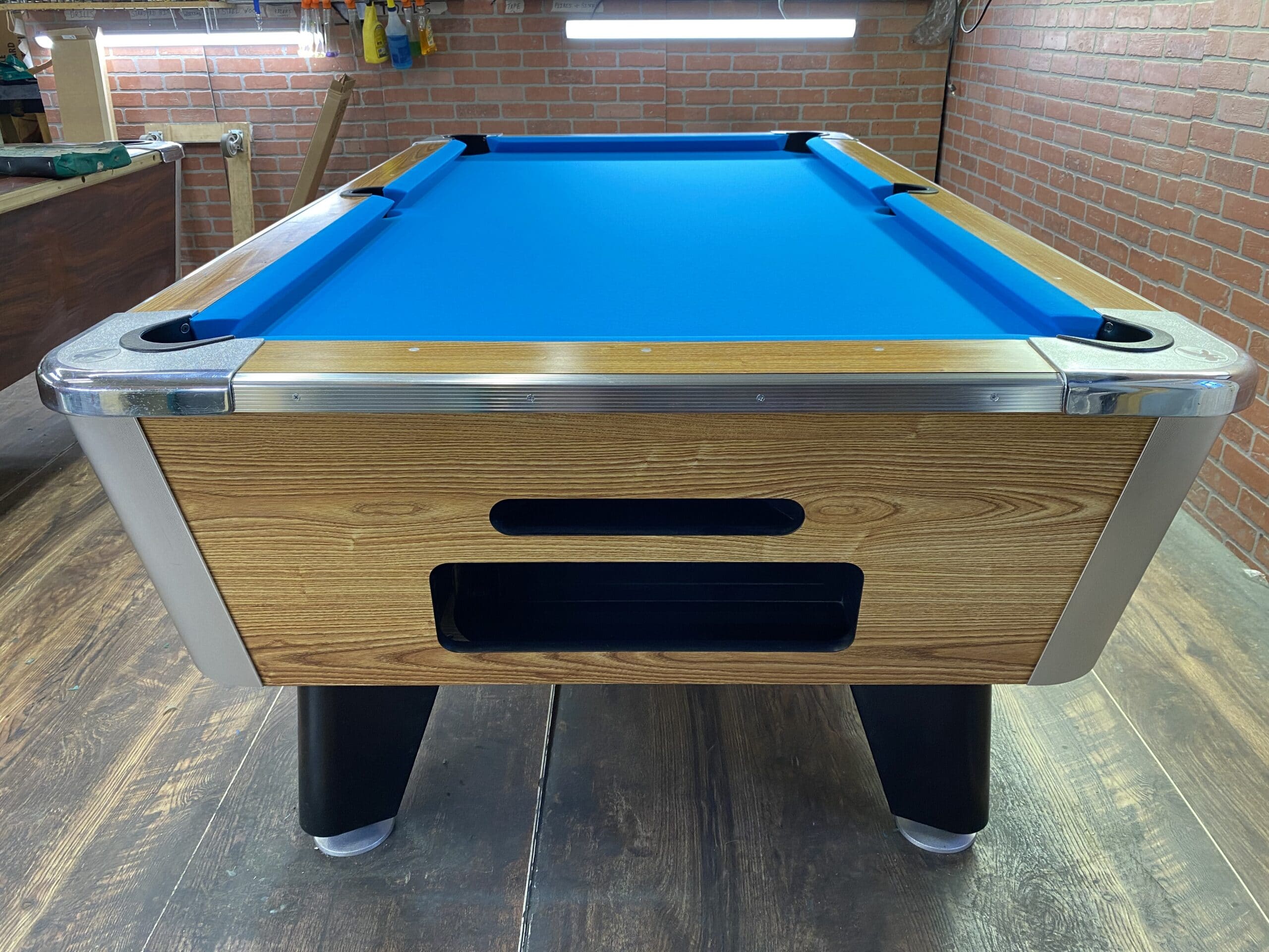 7′ Great American Light Oak Used Coin Operated Pool Table Used Coin
