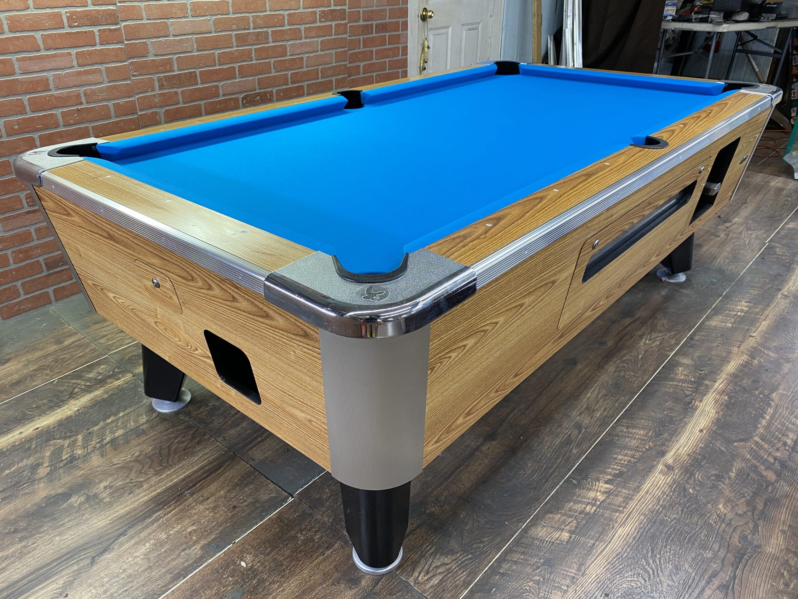 7′ Great American Light Oak Used Coin Operated Pool Table Used Coin