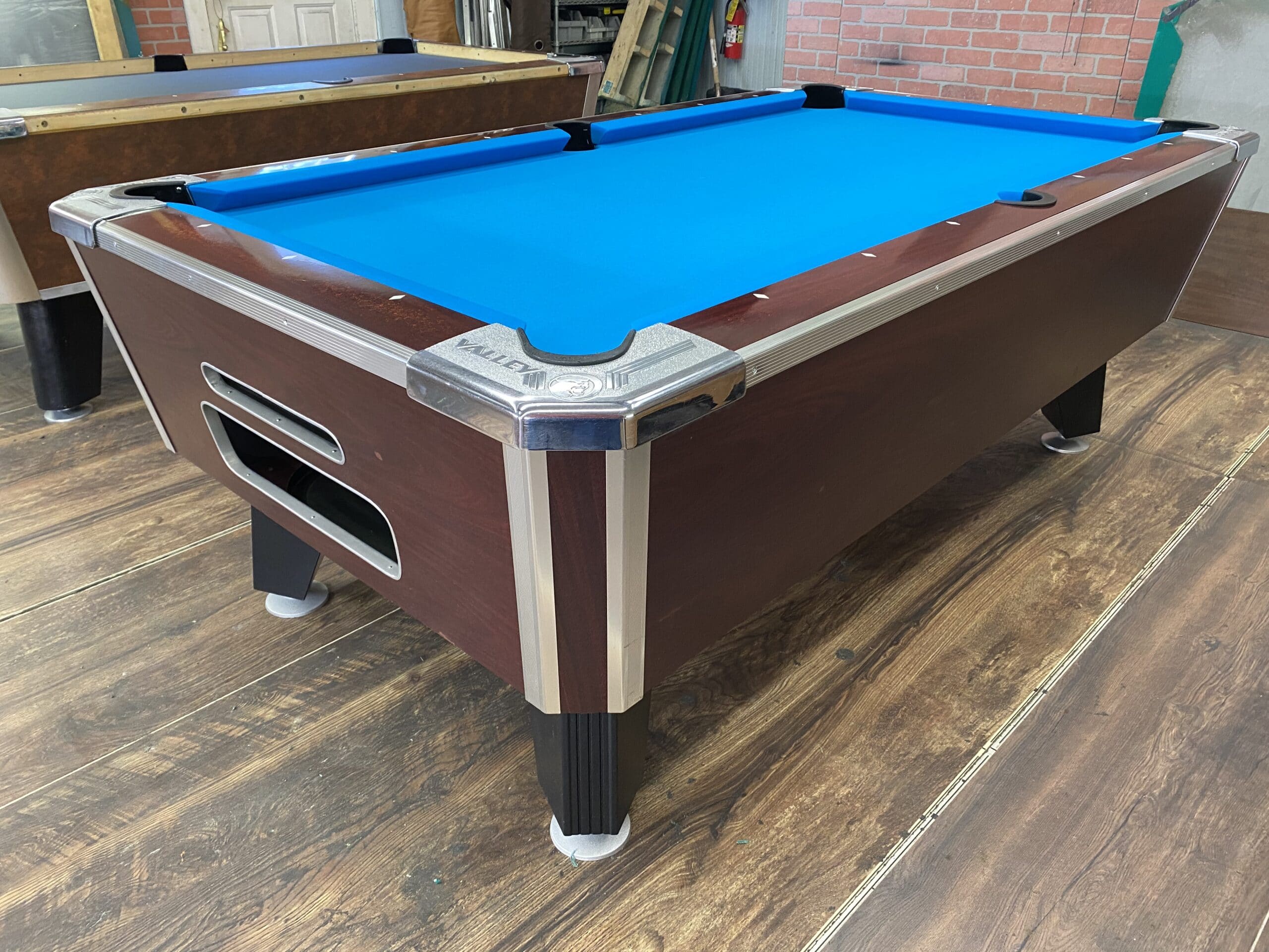 6 1/2 Valley Red Mahogany Used Coin Operated Pool Table Used Coin