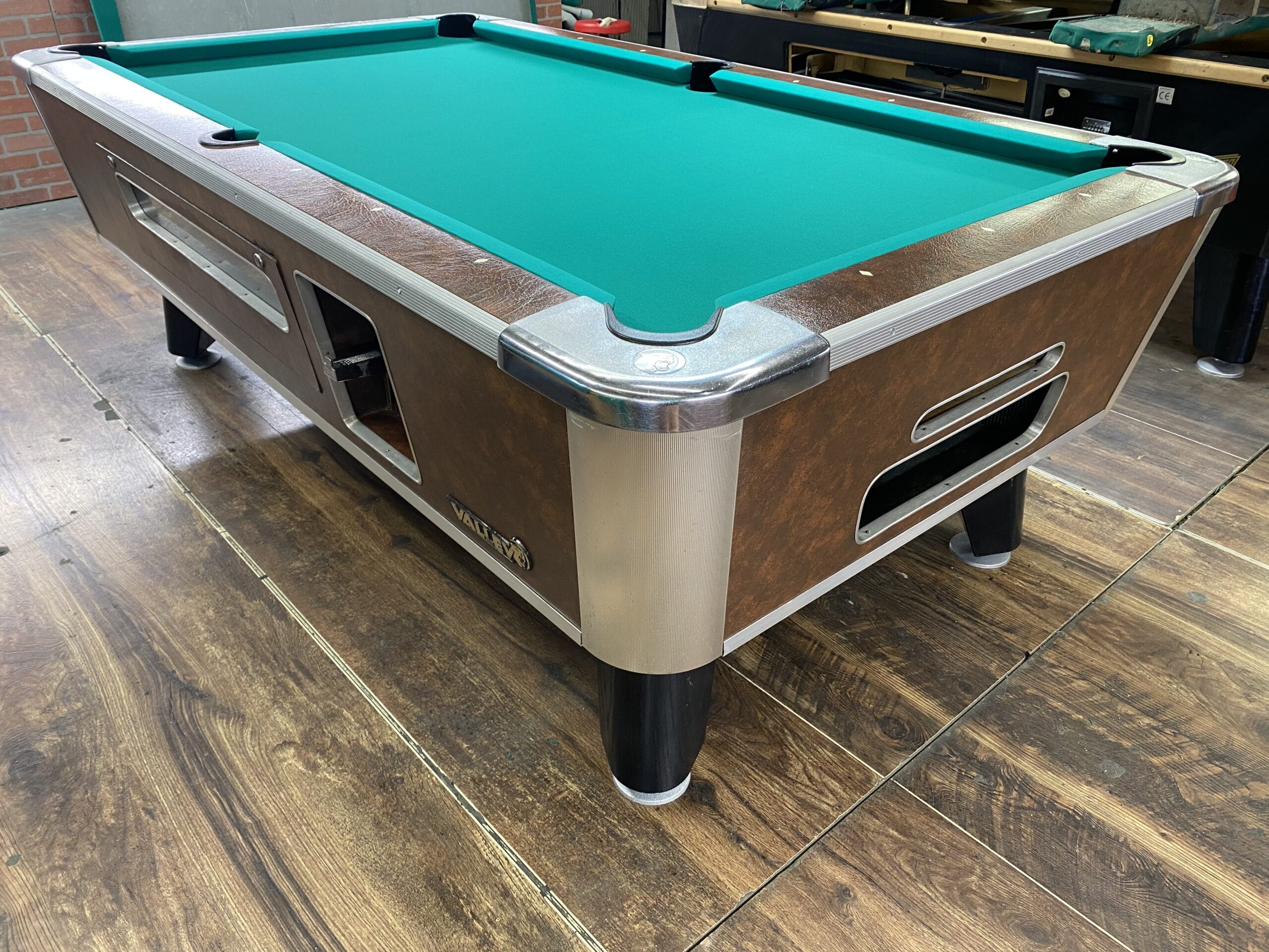 7′ Valley Cheyenne Leather Used Coin Operated Pool Table Used Coin