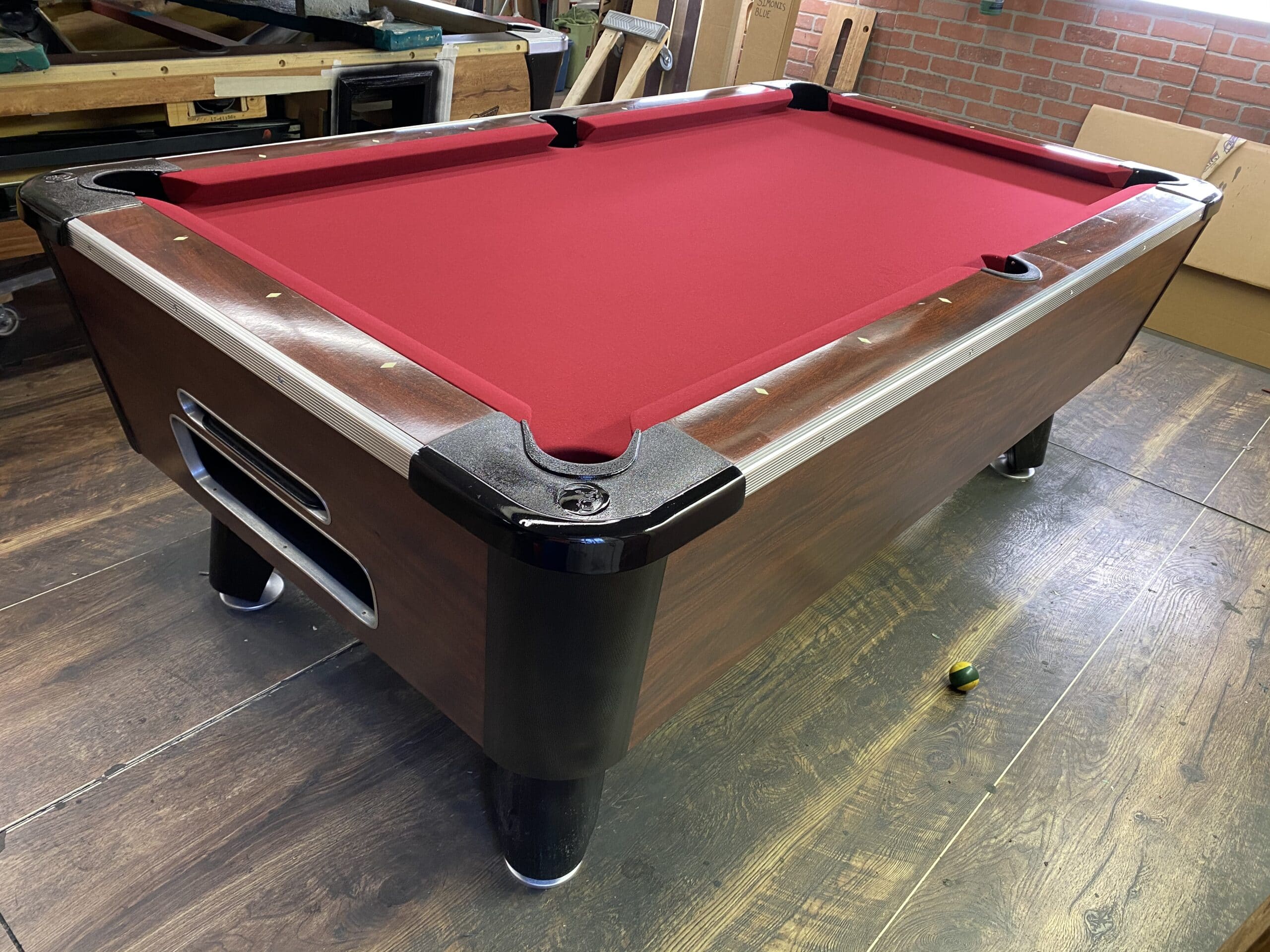 6 1/2 Valley Rosewood Used Coin Operated Pool Table Used Coin