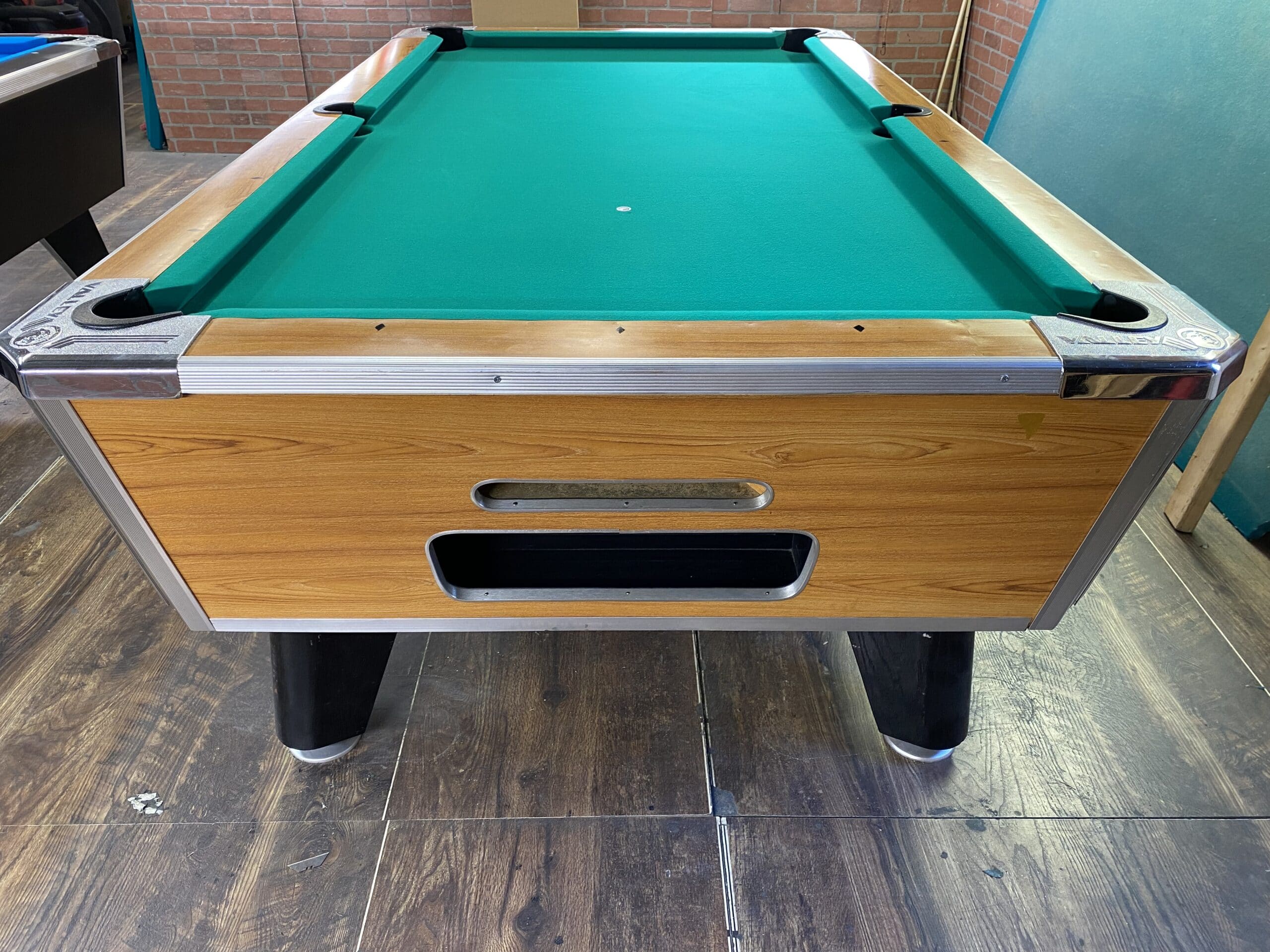 8' Valley Golden Oak (New Style) Used Coin Operated Bar Pool Tables