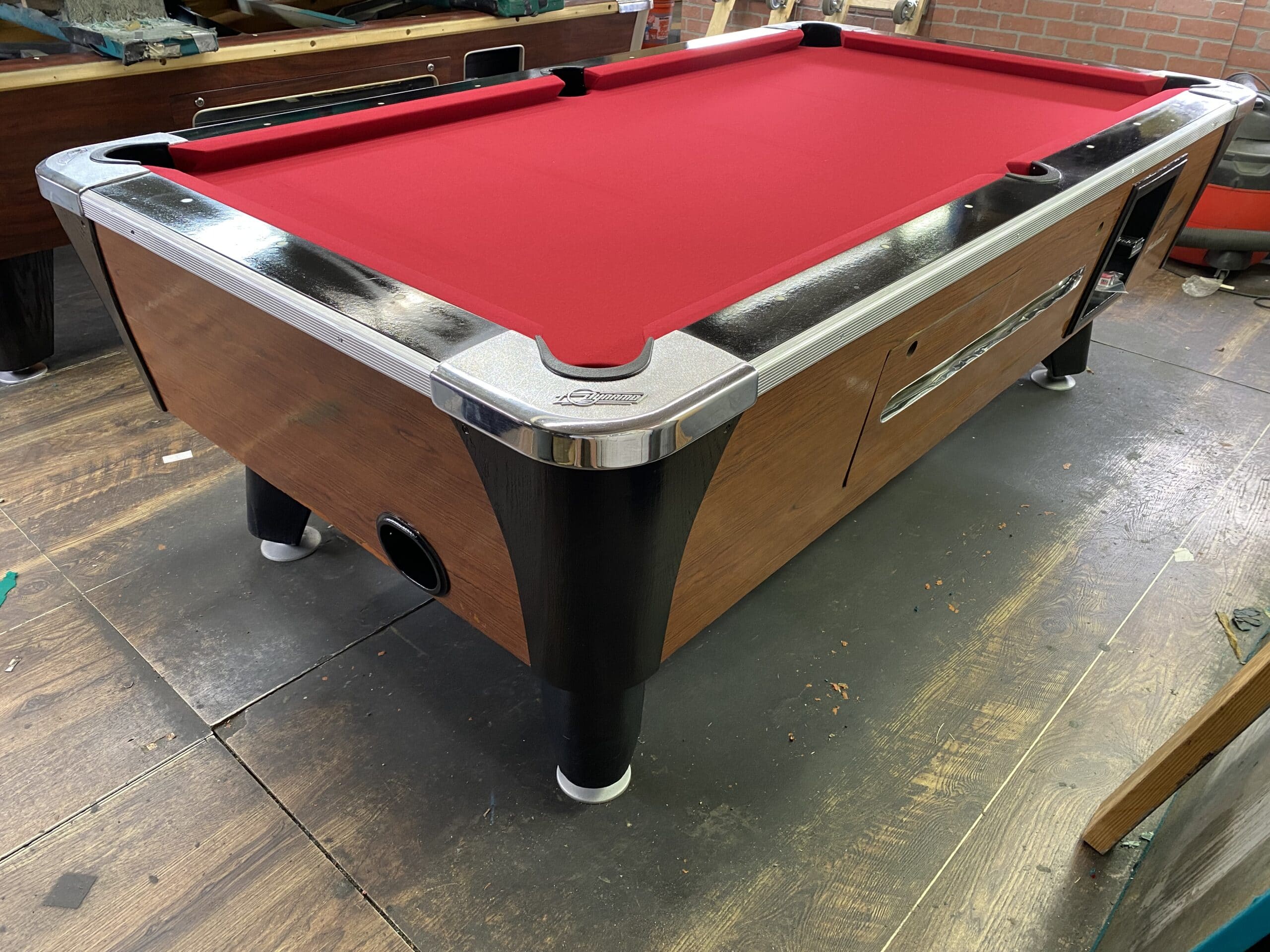 7' Dynamo Red Oak Used Coin Operated Bar Pool Tables