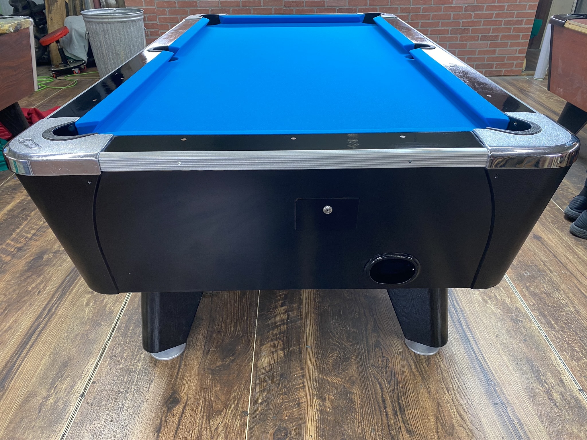 7' Dynamo Black (Silver Accent) Used Coin Operated Bar Pool Tables