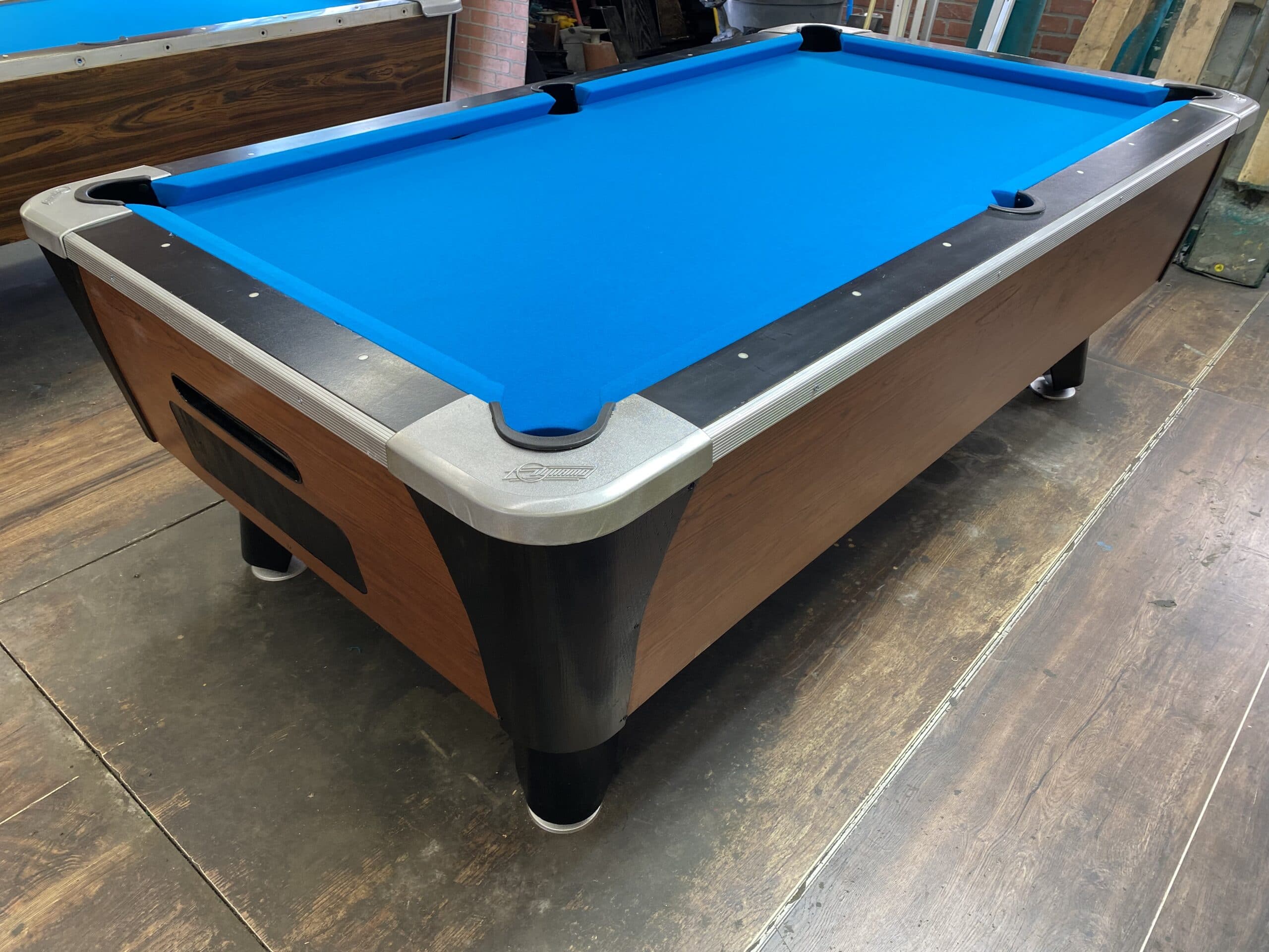 7' Dynamo Red Oak (Drop Pocket Pool Table) Used Coin Operated Bar Pool Tables