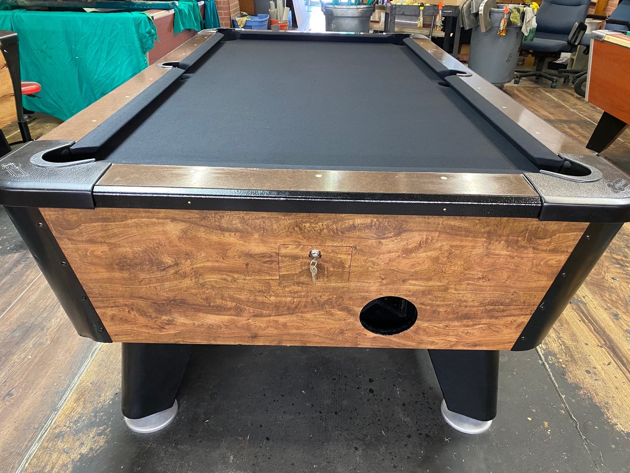 7′ Dynamo Light Walnut Used Coin Operated Bar Pool Tables