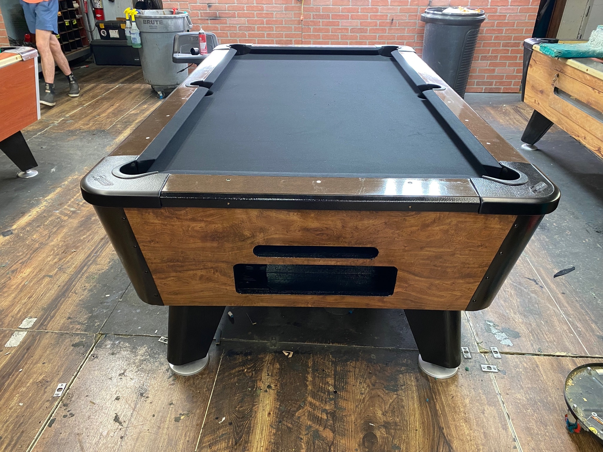 7′ Dynamo Light Walnut Used Coin Operated Bar Pool Tables