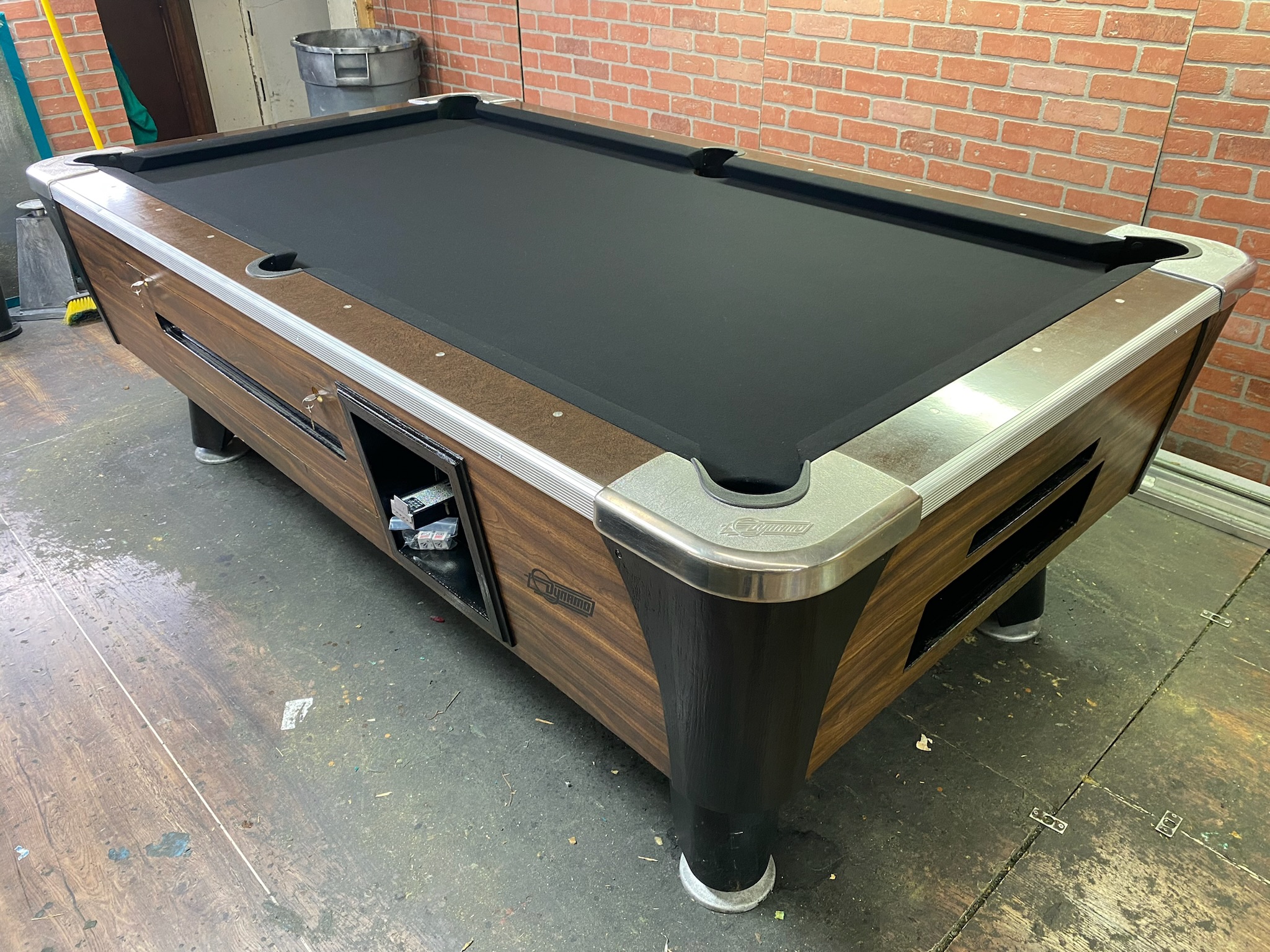 7′ Dynamo Walnut Used Coin Operated Bar Pool Tables