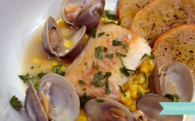 Salted Cod with Corn and Clams