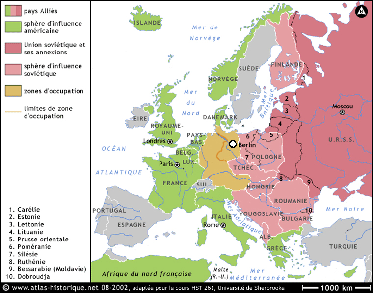 Carte De L Europe Après La Seconde Guerre Mondiale Décolonisation et guerre froide