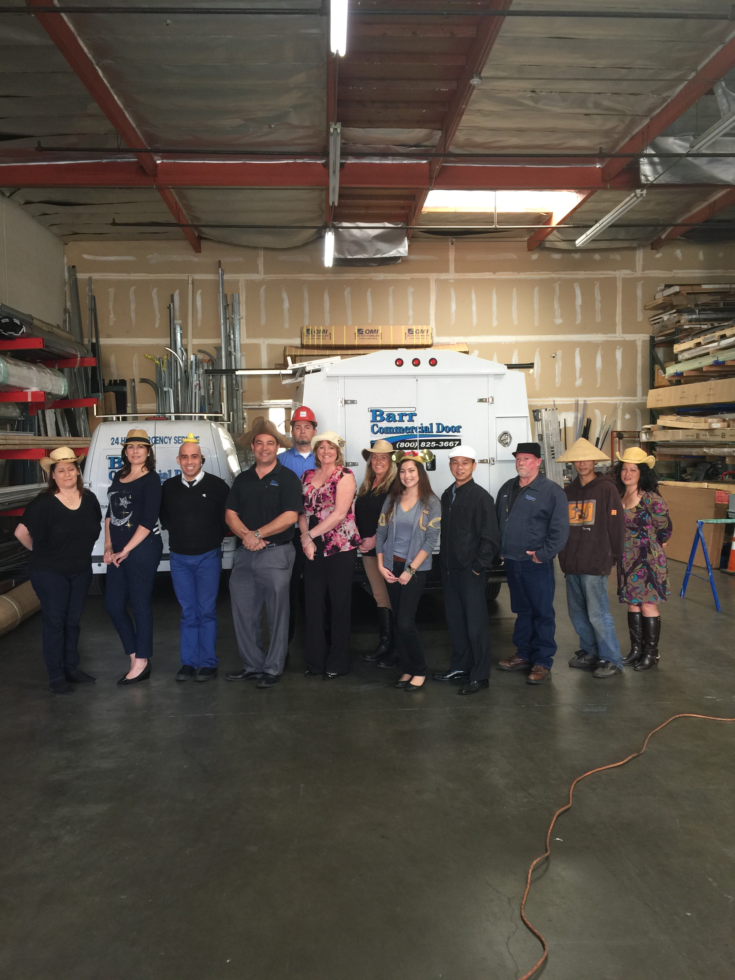 Favorite Hat Day at Barr Commercial Door Barr Commercial Doors Orange