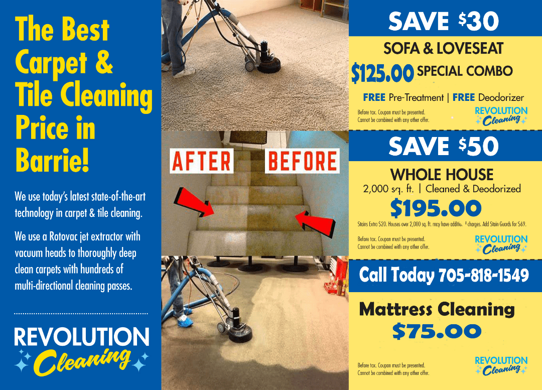 Carpet cleaning special Barrie Ads