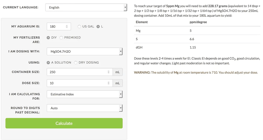 Nutrient Dosing Calculator Page 2 Barr Report Forum Aquarium Plants