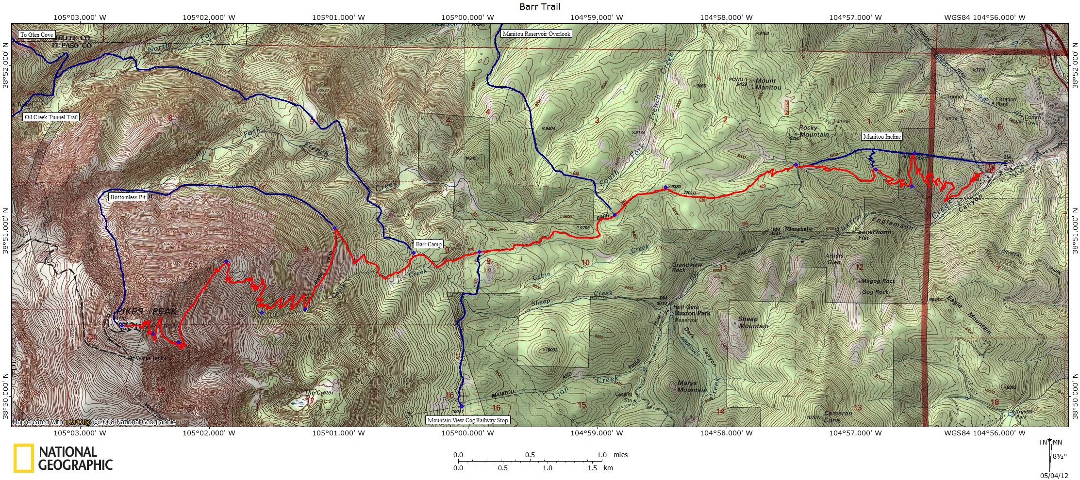 Barr Trail Pikes Peak Colorado Trail Summary Mobile