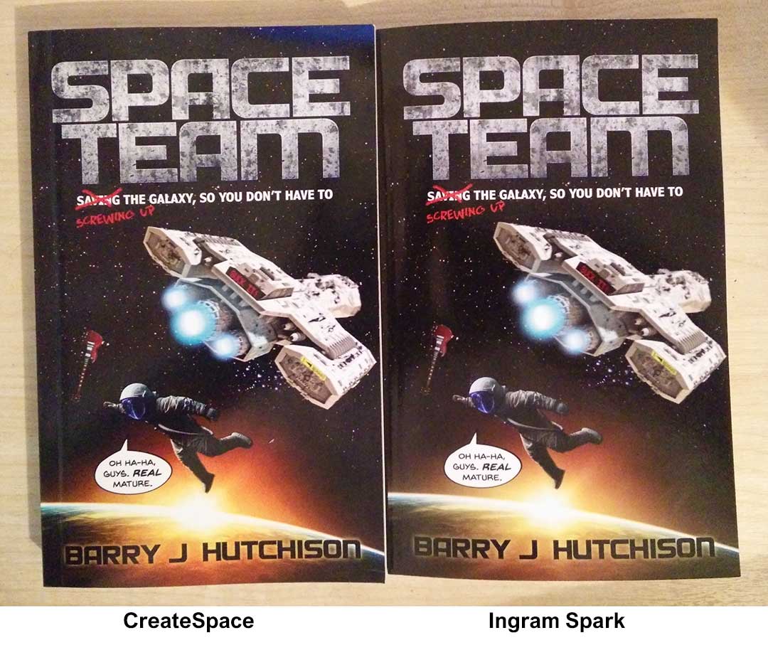 Createspace Vs Ingram Spark print book comparison Barry J. Hutchison