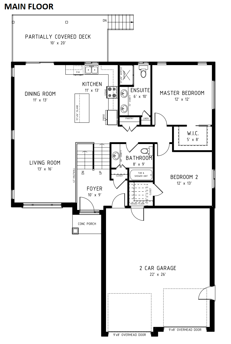 Gibson with 4 Bedrooms House Plan Barry's Construction Allenford, ON