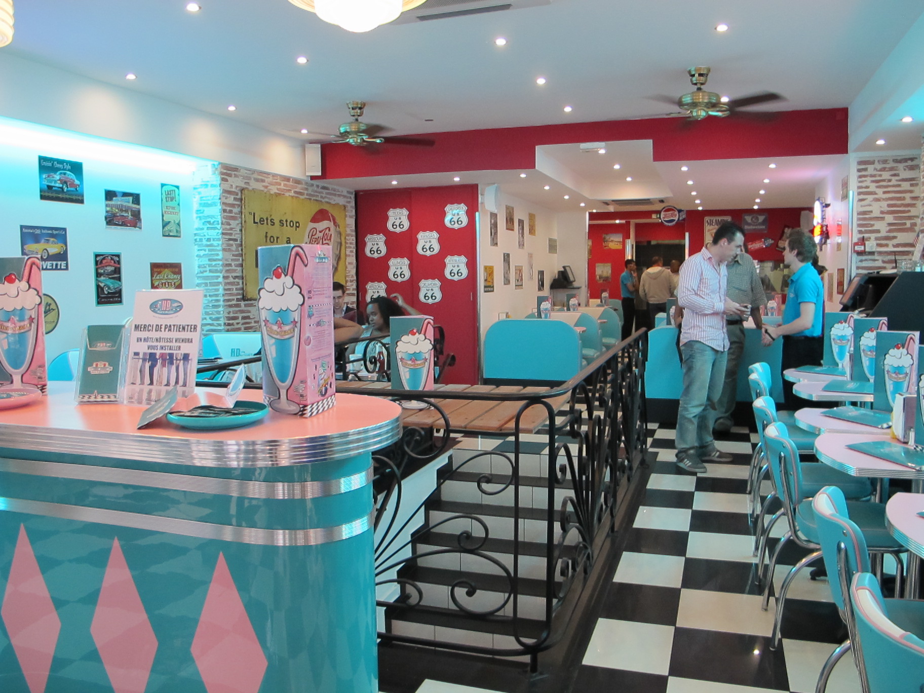 HD Diner in Opéra, France 50s retro decor by