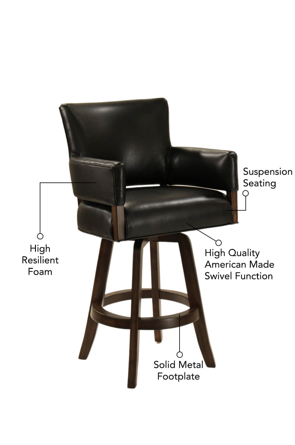 Buy Darafeev's Mod Upholstered Wood Swivel Stool • Free shipping!