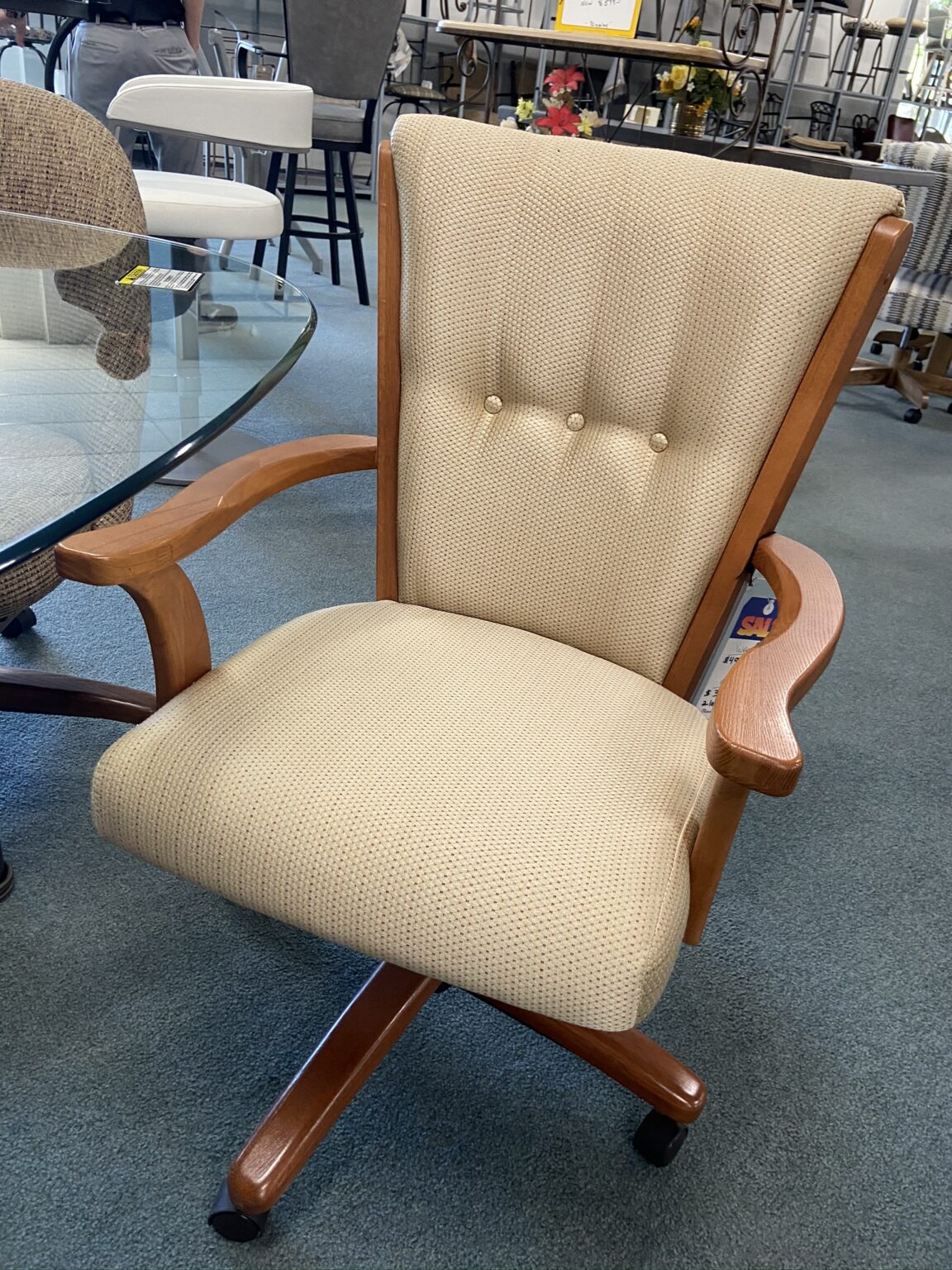 Pair Of Caster Chairs Discounted On Display