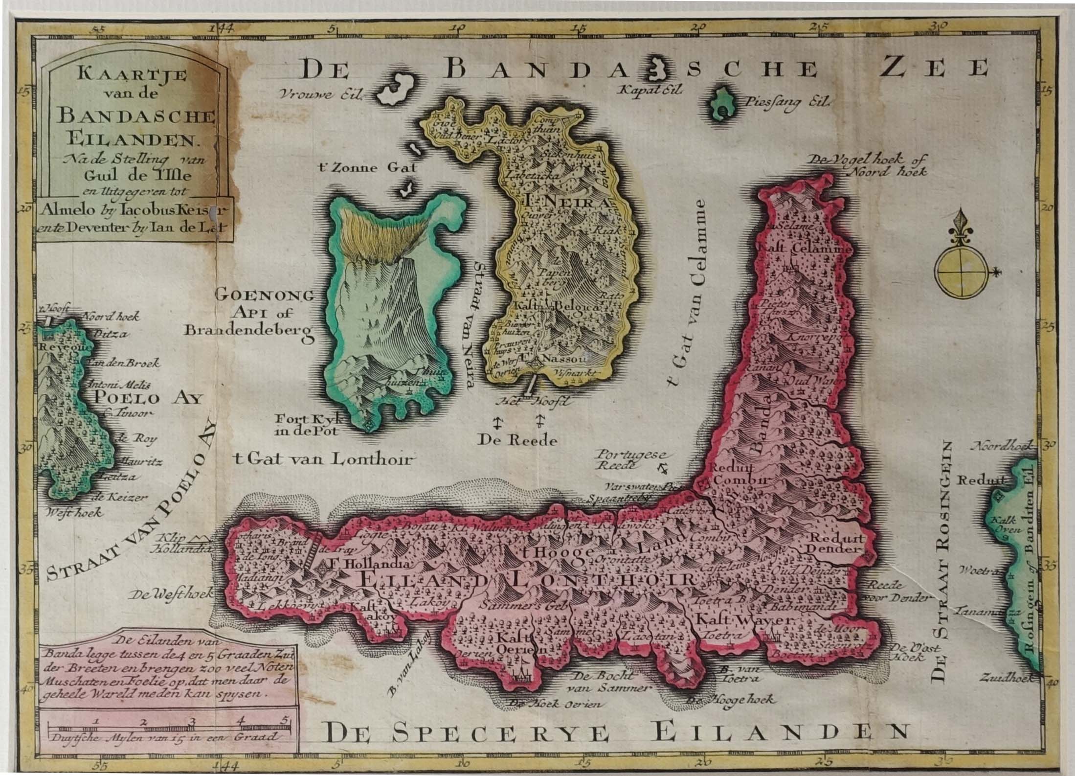 Antique Map of the Banda Islands (II) by Keizer & De Lat (c.1747)