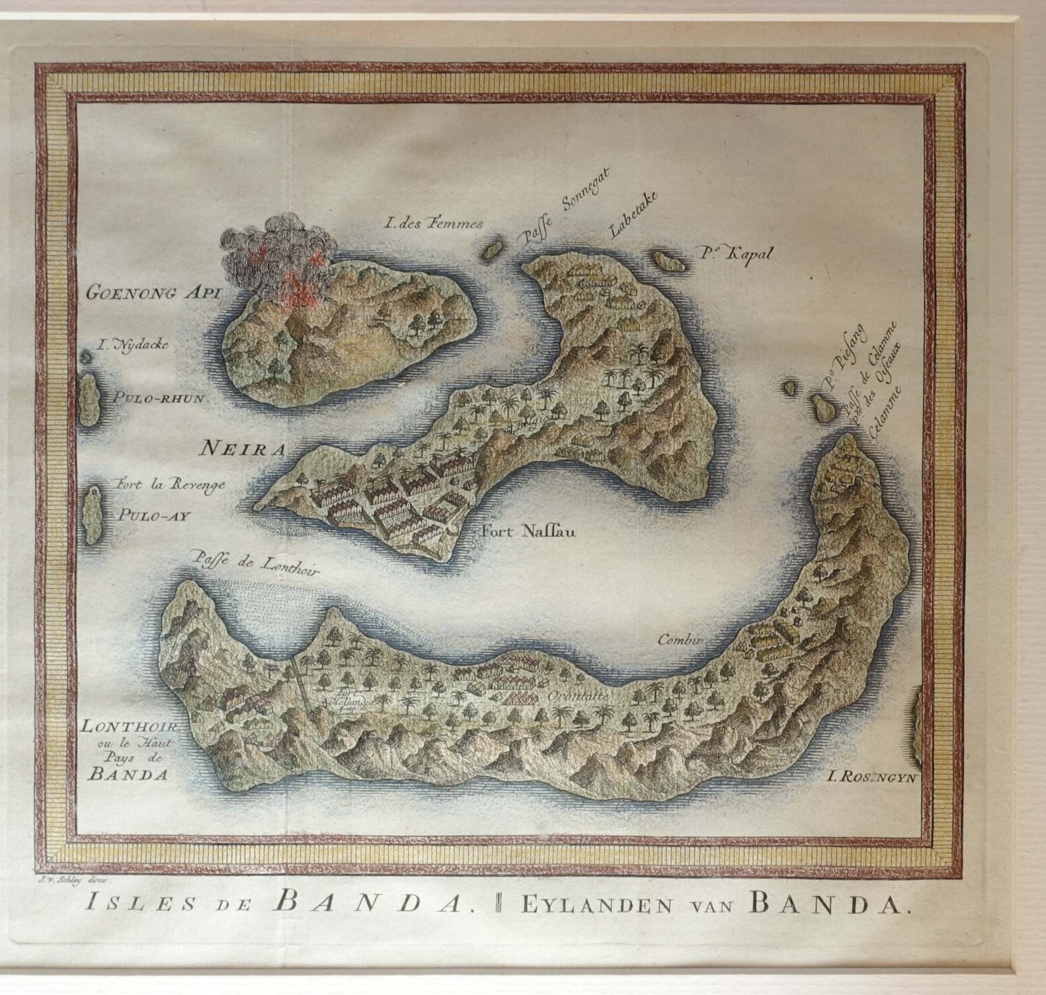 Antique Map of the Banda Islands by Van Schley (c.1753)