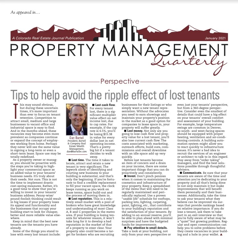 The ripple effect of lost tenants Bartell Real Estate Wealth Management