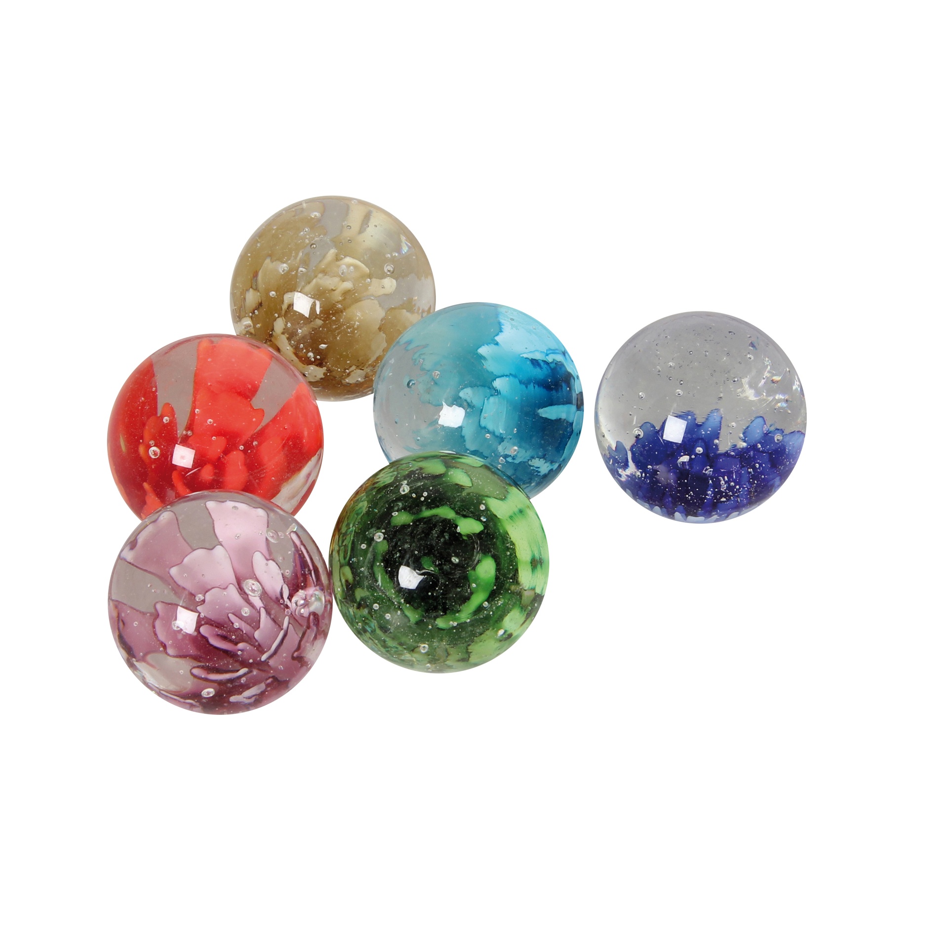 Glass Articles Glas Marbles with 3DFlower (6pcs) Bartl GmbH