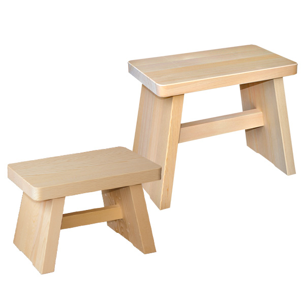 Hinoki traditional bath stool, large Bartok design Co.