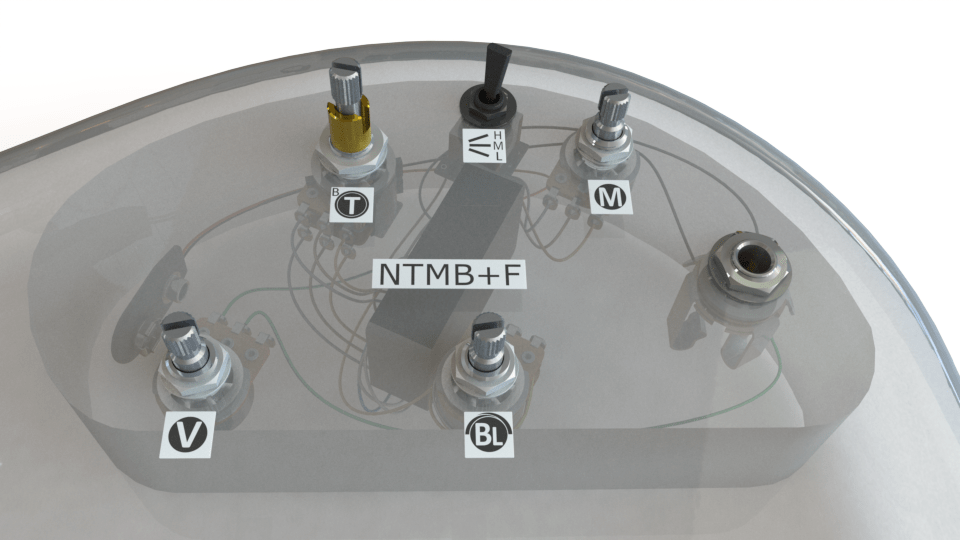 NTMB+F 3Band EQ Preamp Module Bartolini Pickups & Electronics