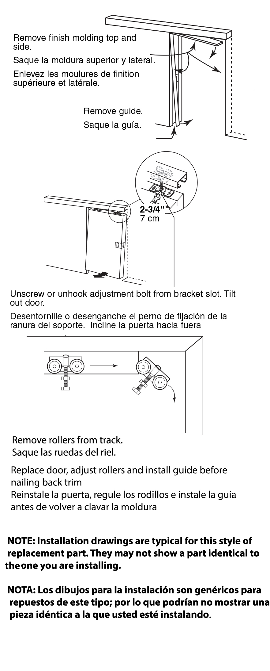 10707 ByPass Chrome 2Wheel Closet Door Hanger Set Barton Kramer Inc.