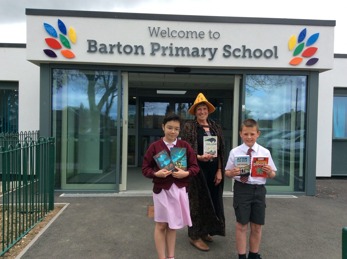 Isle of Wight Story Festival book donation Barton Primary School Barton Primary School