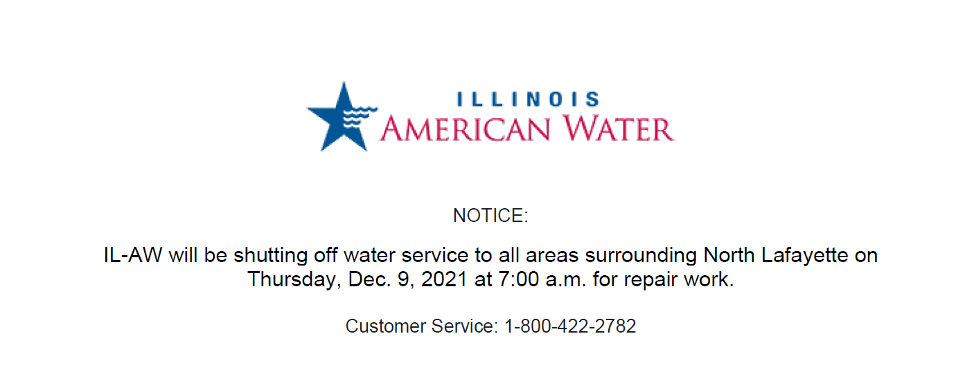 WATER SERVICE SHUT OFF NOTICE Village of Bartonville
