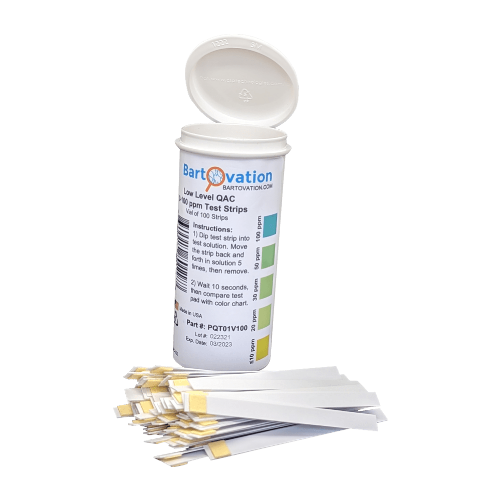 Low Level 0100 ppm Residual Quaternary Ammonium Test Strips