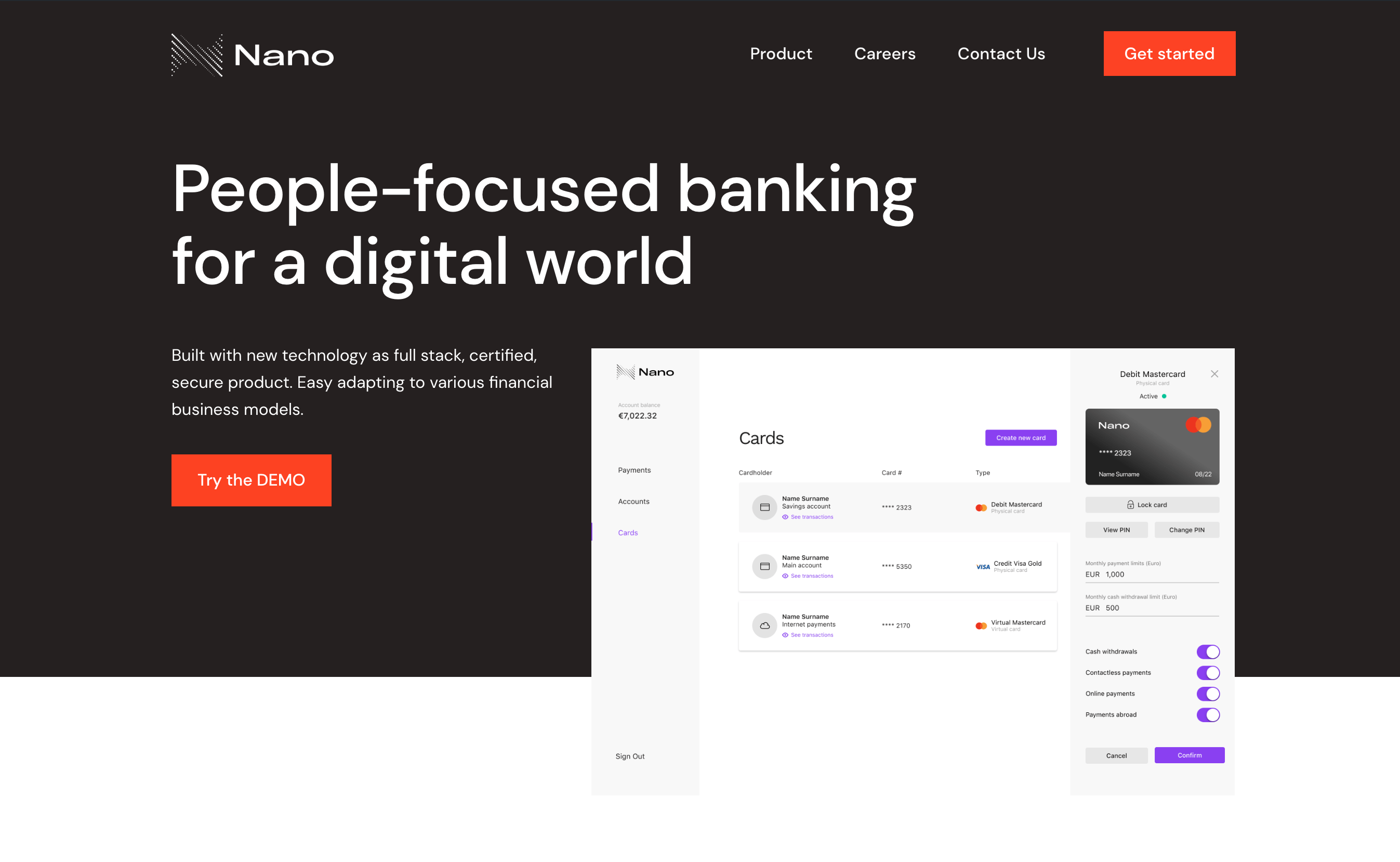 NANO Fully stacked banking suite for digital world