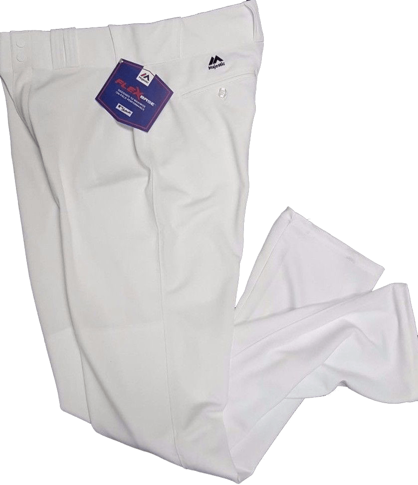 Solid White Pro Majestic Flex Base Baseball Pants Southside Sports