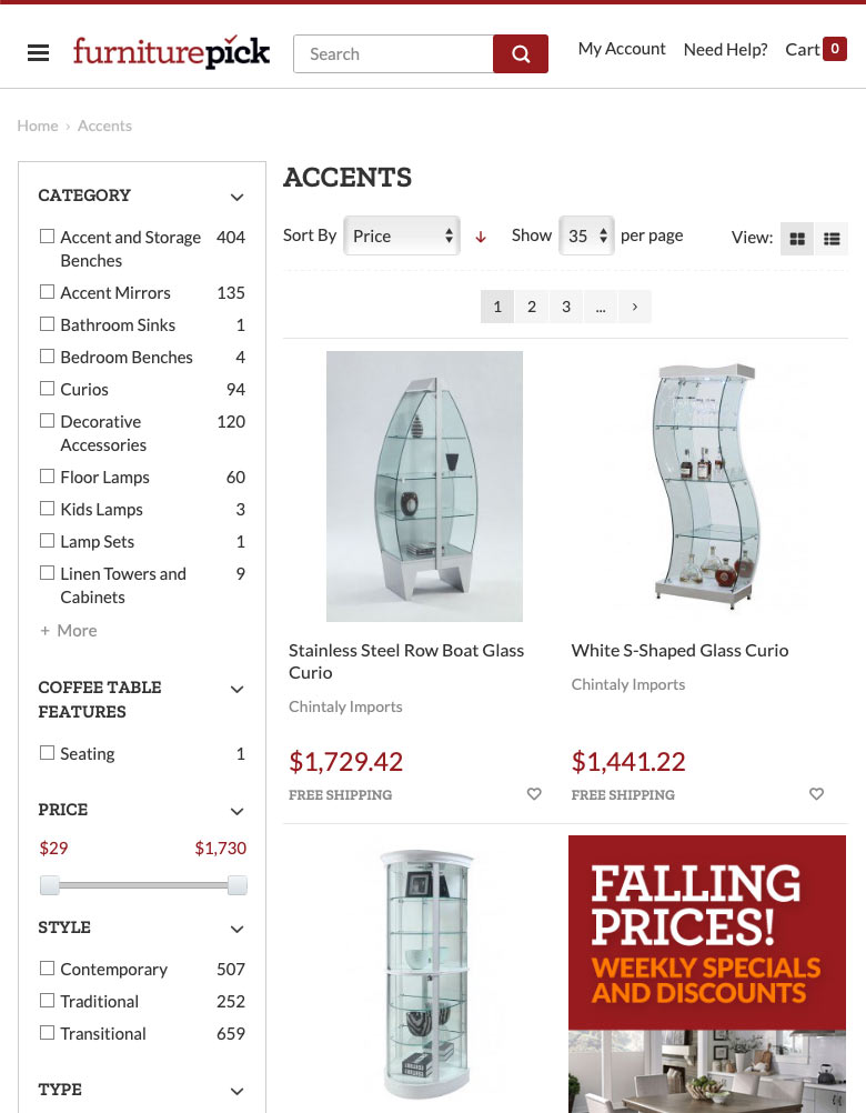 Furniture Pick Baseline Works