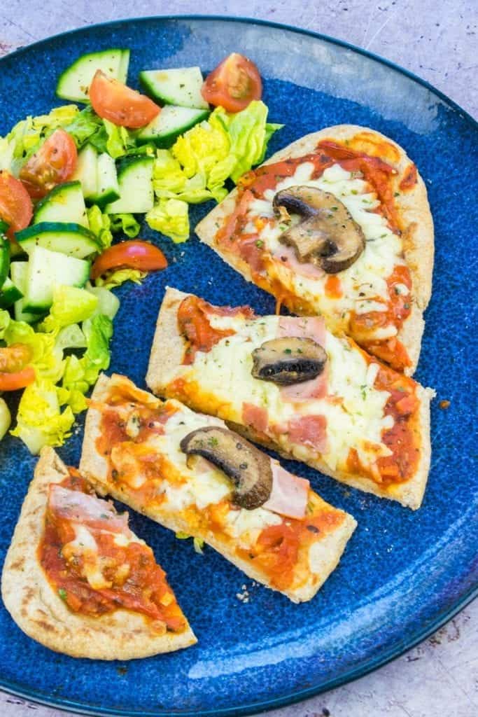 Syn Free Ham & Mushroom Pitta Pizza Basement Bakehouse