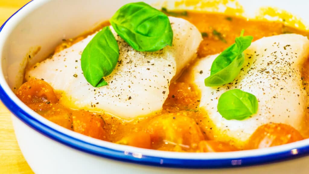 Tomato & Basil Baked Cod Loin Basement Bakehouse