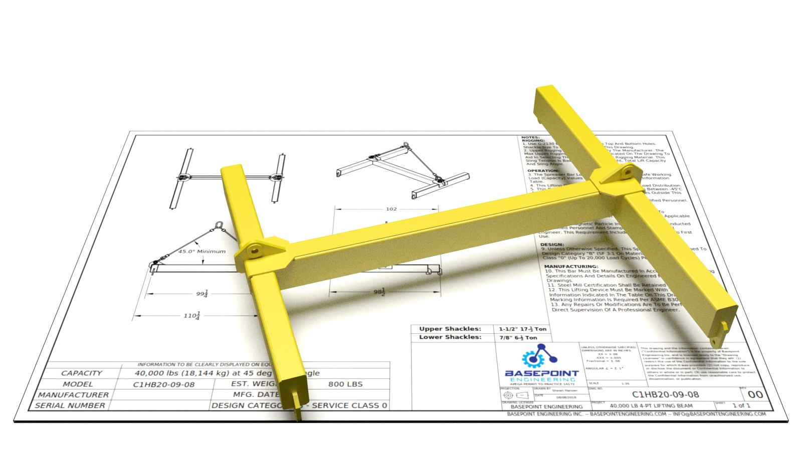 HBeam Lifting Device Drawings Basepoint Engineering