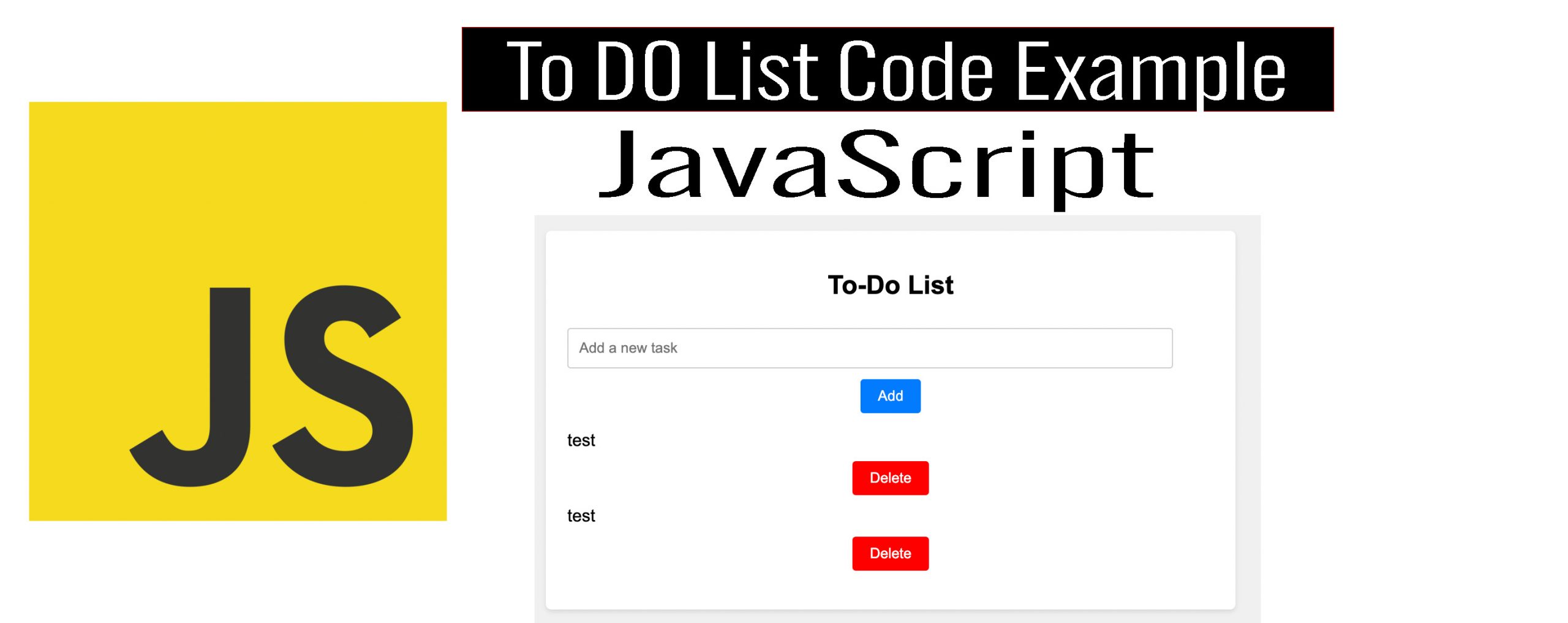 JavaScript project that creates a basic todo list application Example