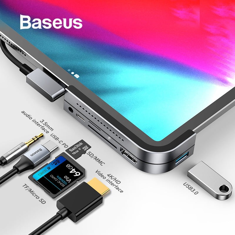 Baseus Bend Angle No.7 Multifunctional Type-C HUB Converter 5