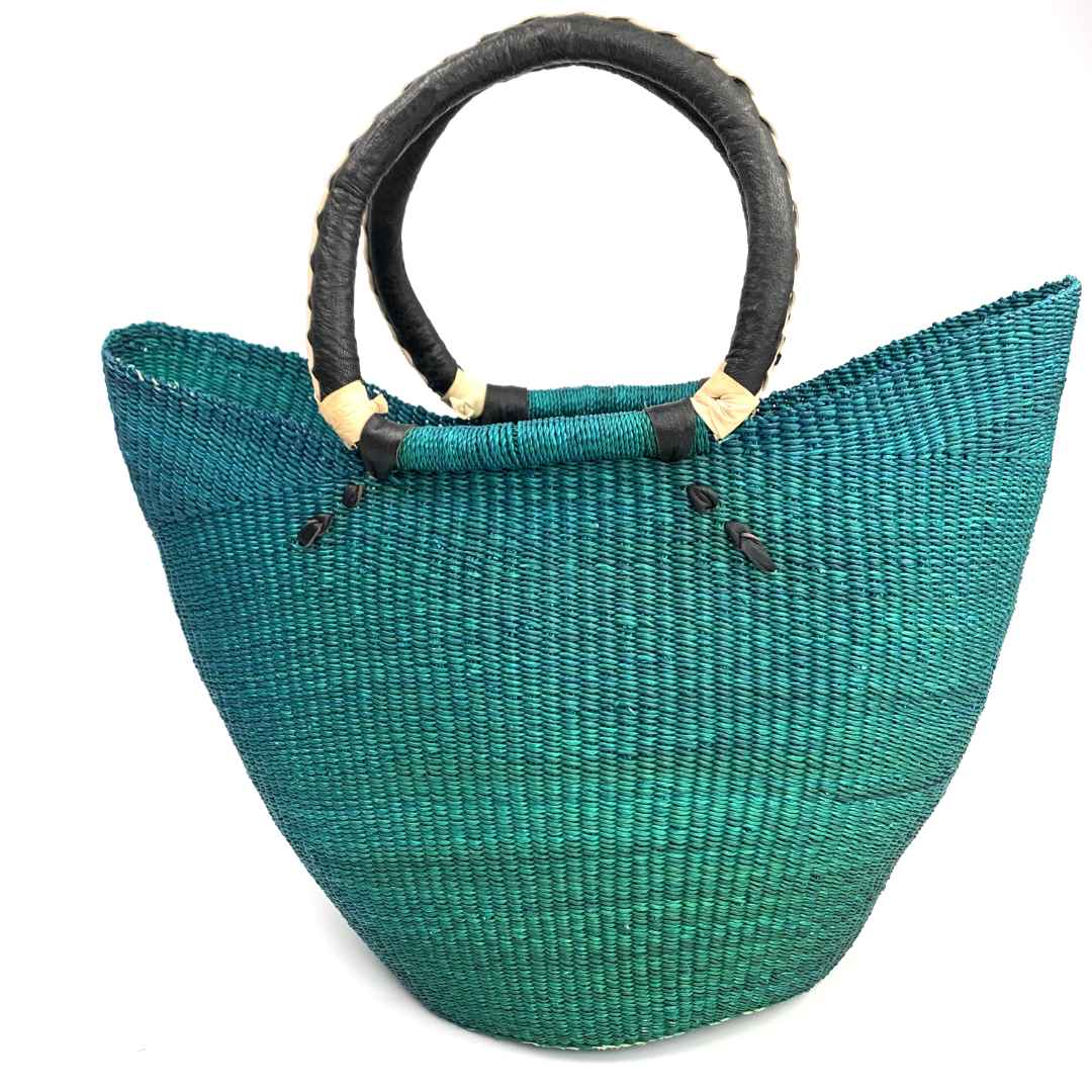African Market Baskets Turquoise Bashiri