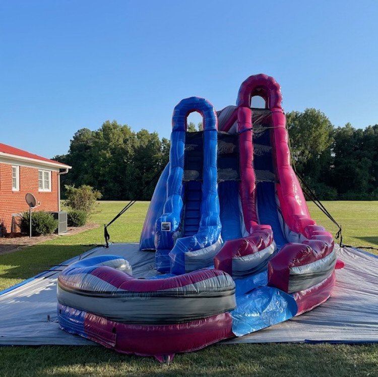20FT Dual Lane Candy Express Slide (WET ONLY) Bashton's Party Rentals